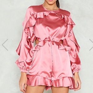 Pink/mauve satin romper